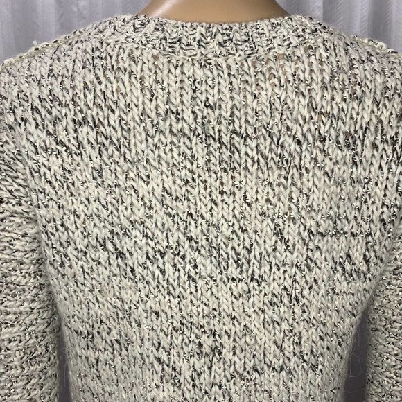 J. Crew Marled Drop-Shoulder Gray/Cream Raw Seam Sweater XXS - Picture 10 of 10